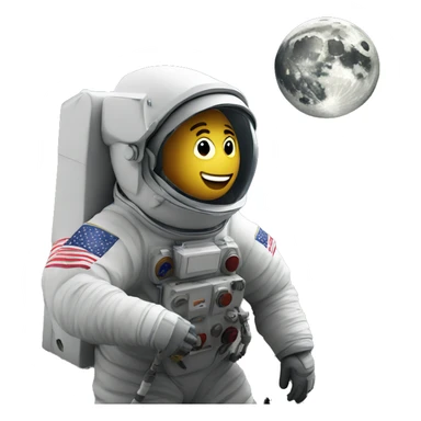 astronaut making a show on the moon sticker