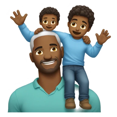 create an emoji where father hold his little son up with his big arms and his son feels like an eagle sticker