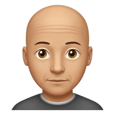Bald man with no facial hair sticker