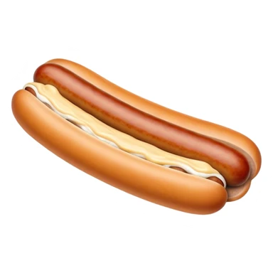 A unique sausage without bread. There is mayonnaise on one end sticker