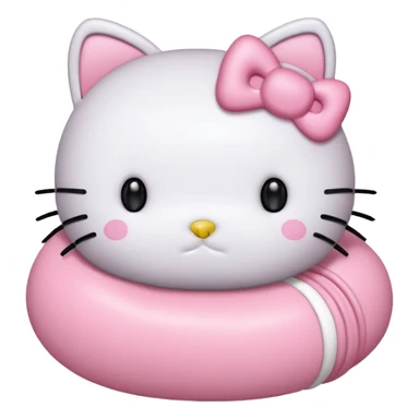 Crea una foca anillada gordita con aspecto tierno, lleva un moño rosado con tonos pasteles (como referencia el lazo de hello kitty rosado) sticker