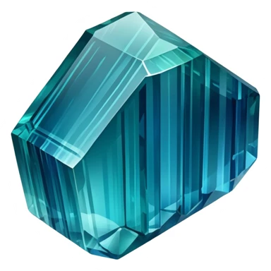 Long prismatic indicolite tourmaline crystal with deep sea blue color and natural striations sticker