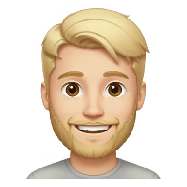 young man with blonde hair and medium beard smiling happily sticker