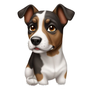 black brown and white brindle dog sticker