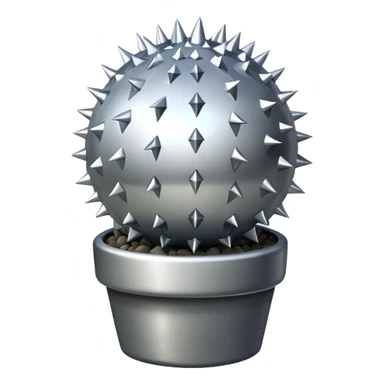 Shiny disco ball silver cactus sticker