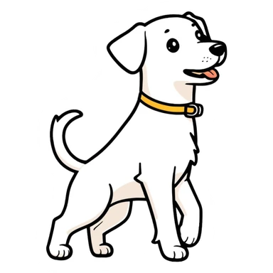 Dog walking on hind legs sticker