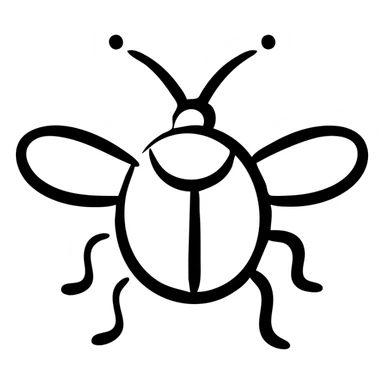 A bug with antenna and wings sticker