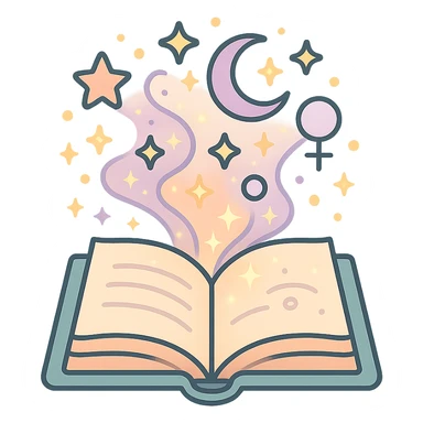 open book with magic flying out — magical symbols, glow, stars, Chinese eastern style, thin clean outlines, soft rounded shapes, pastel palette #98B5BC, #B5B3C1, #C9A3C9, #E4C0CA, #F7DCD1, #F7C0AA, detailed shadows and highlights, soft lighting, transparent background, no decorative elements sticker