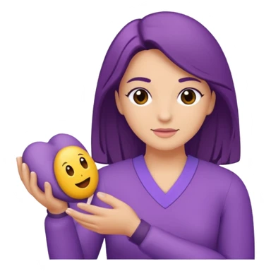 emoji de camilla de valoracion de fisioterapia color morado  sticker