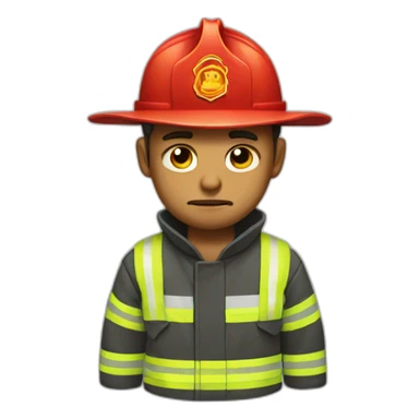 fire man sad sticker
