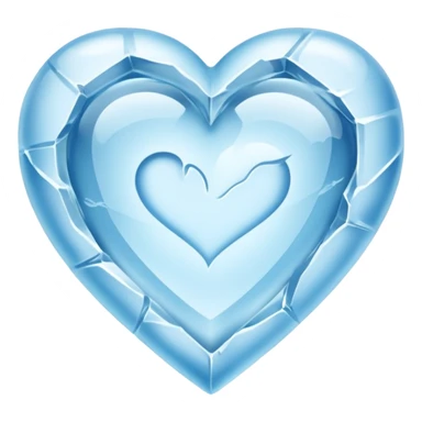 a heart chiseled from a block of ice sticker