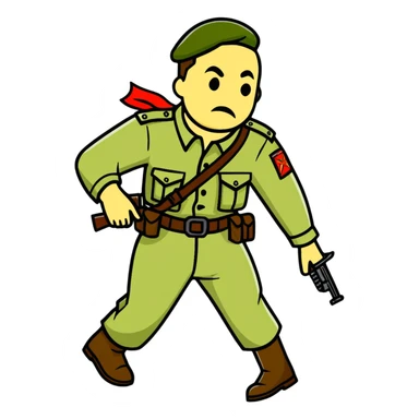 Nikolai Belinski drunk Soviet soldier with combat gear from zombies sticker