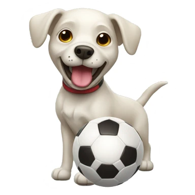 Dog playing soccer sticker