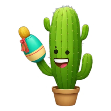 Cactus playing maracas sticker