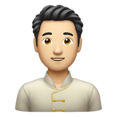 Homme Chinois cheveux mal coiffé sticker