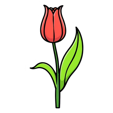 tulipán caricaturesco y brillante sticker
