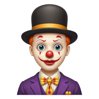 Clown in bowler hat & long tie sticker