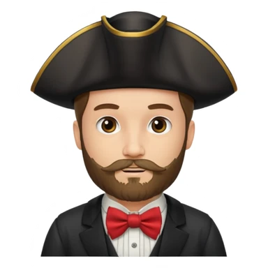 pirate with beard and bow tie sticker