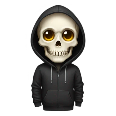 Skeleton programmer in black hoodie sticker