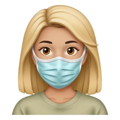 Mujer con mascarilla sticker