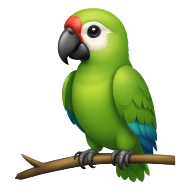 Papagaio totalmente verde com bico preto sticker