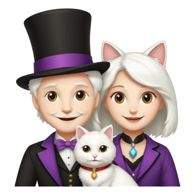 magician couple and their pet cat sticker