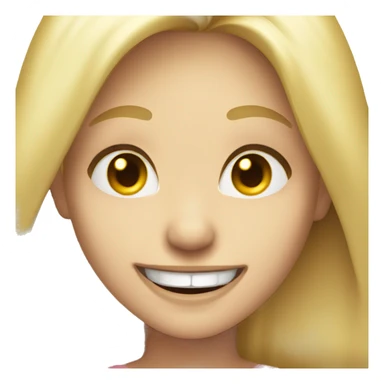 smiling blonde with fangs sticker