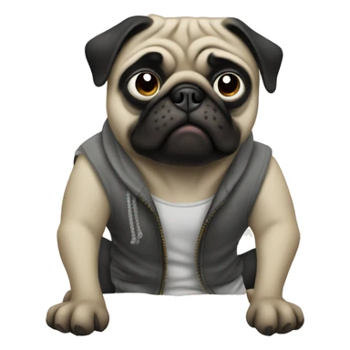 Thug pug  sticker