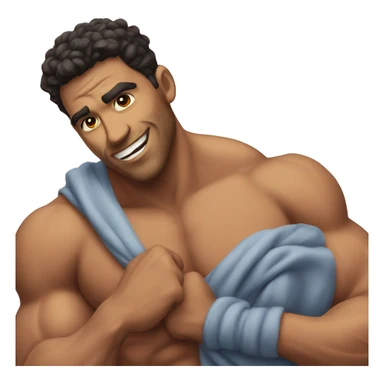 muscular shirtless latino guy meme sticker