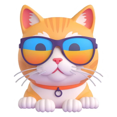 a cat wearing sunglasses sticker