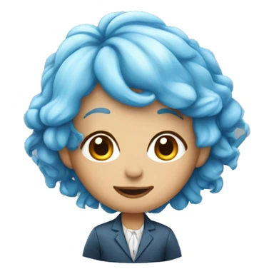 blue-haired fairy in an office suit sticker