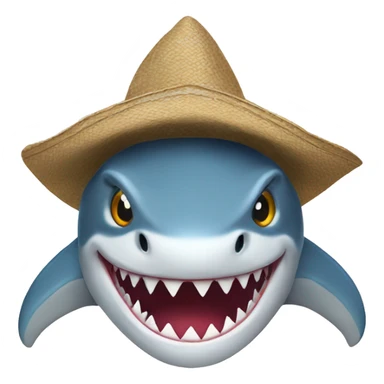 Shark wearing Indonesian hat sticker