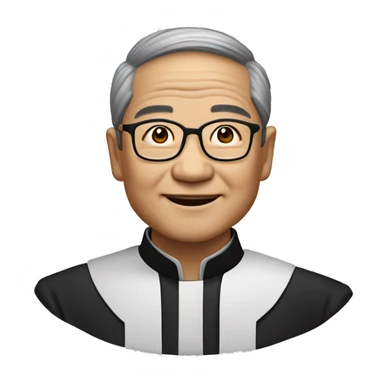 older hmong catholic priest with wrinkles with black hair, smiling and glasses, no beard or mustache sticker