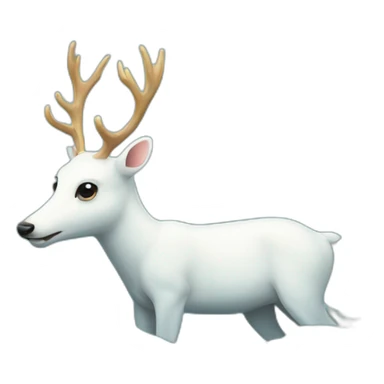 White deer swimming in the sea sticker