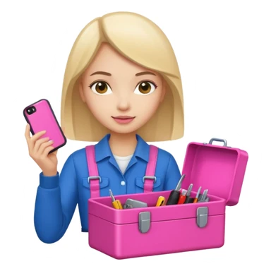 nig girly cellphone with a pink mini toolbox sticker