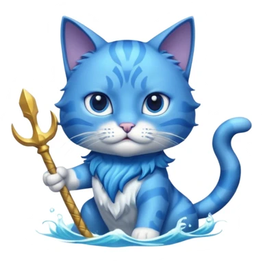 cat poseidon has sea powers sticker