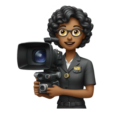 tv director woman holding camera sticker