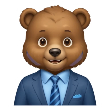 bear with shirt and blue tie sticker