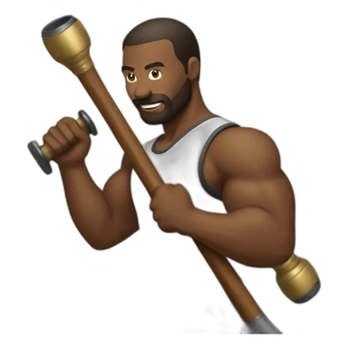 men  taking a macebell sticker