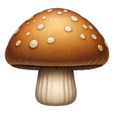 a brown coloured mushroom with a thick and wide, long brown stipe sticker