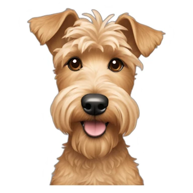 Small tan wire hair terrier with poodle hair on head sticker