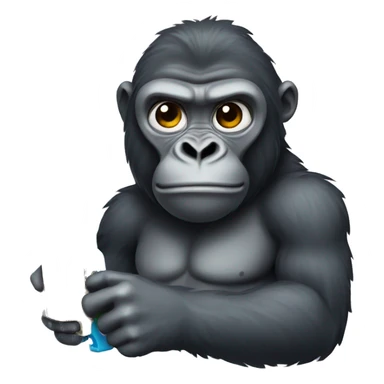 Gorilla with a water gun sticker