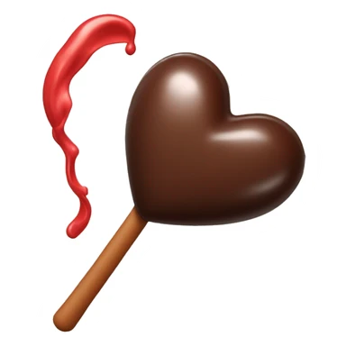 cuore fatto con una barretta di cioccolato coperto a metà con della plastica rossa  sticker