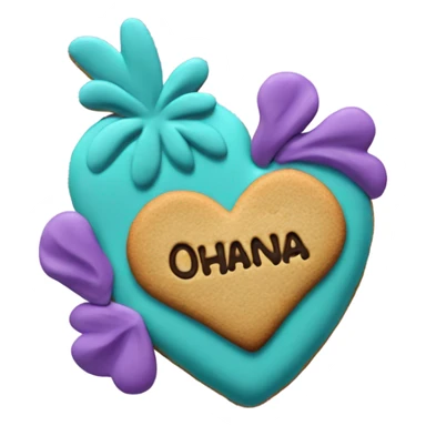 Teal purple Cookie heart with ohana sticker