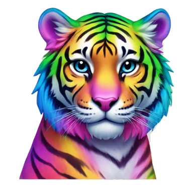 lisa frank rainbow tiger sticker