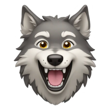 hardly laughing wolf sticker