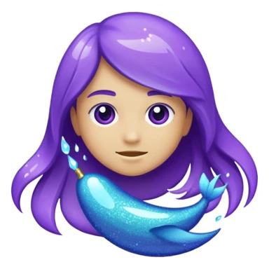 Glitter Purple and Cian hangloose sticker