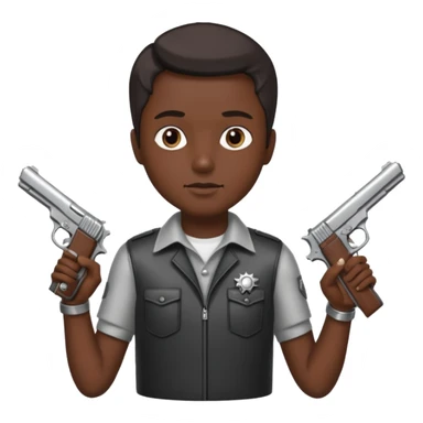 Un persona mala con pistolas y plata sticker