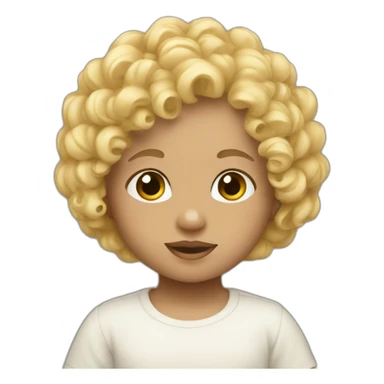 curly baby with blonde hair sticker