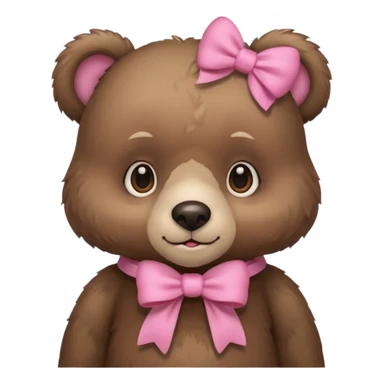 Cozy Bear with a pink bow sticker
